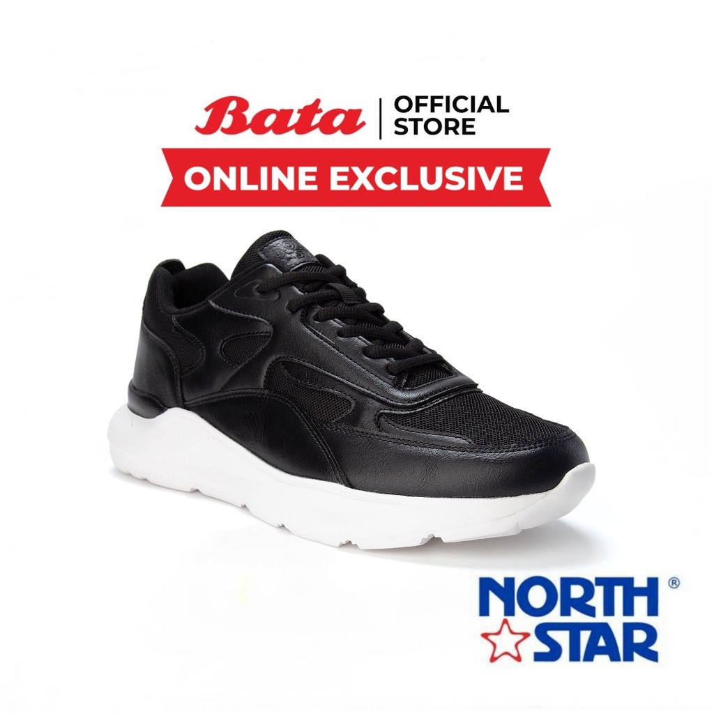 Bata บาจา ยี่ห้อ North Star รองเท้าสนีคเกอร์แฟชั่น ผ้าใบแบบผูกเชือก สวมใส่ง่าย ดีไซน์เท่ห์ สำหรับผู้ชาย รุ่น Assio สีดำ 8206001
