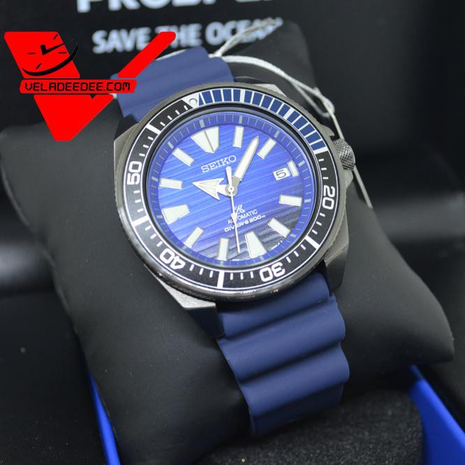 veladeedee.com SEIKO Prospex Save The Ocean Samurai Special Edition Automatic นาฬิกาข้อมือผู้ชาย สายยาง รุ่น SRPD09K1