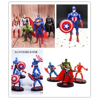 ตุ๊กตา SpiderMan Thor Captain America Super--man สําหรับตกแต่งเค้ก 4 ชิ้น 6 ชิ้น