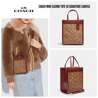 💕CO ACH MINI CASHIN TOTE IN SIGNATURE CANVAS