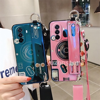 In Stock Soft Casing for Huawei Nova Y70 Honor X7 เคสโทรศัพท Camera Pattern Phone Case เคส with TPU Wristband Stand Backpack Style Phone Back Cover