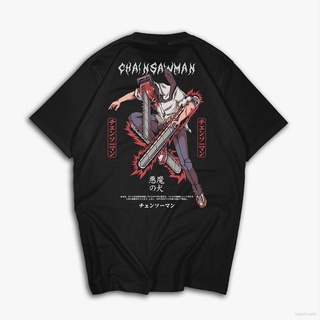 เสื้อยืดแขนสั้นลําลอง ทรงหลวม พิมพ์ลายอนิเมะ Jason Chainsaw Man Denji พลัสไซซ์ แฟชั่นสําหรับผู้ชาย และผู้หญิงเสื้อยืด