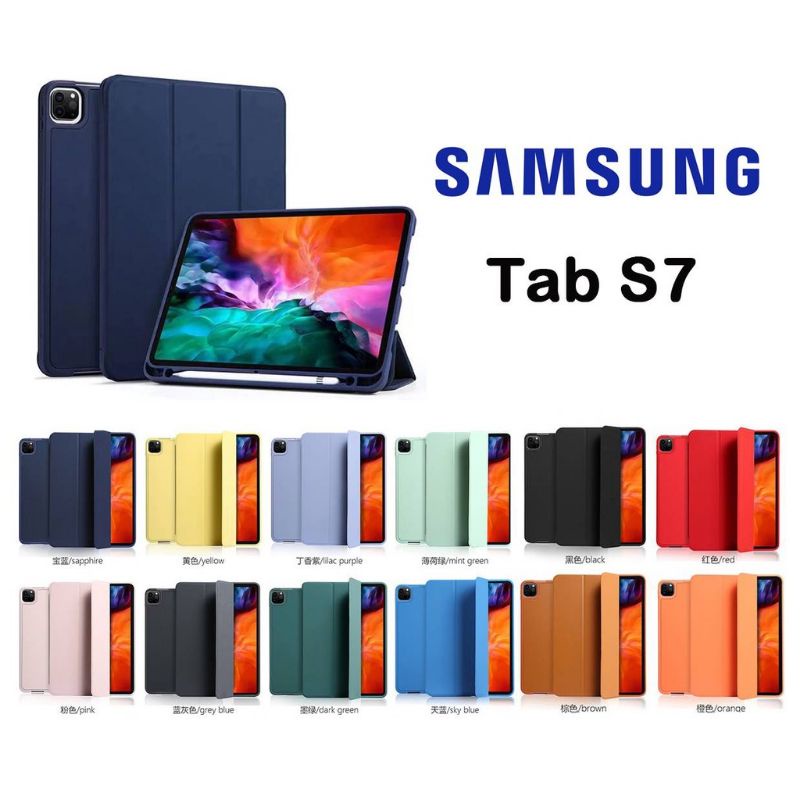 💥[พร้อมส่ง] เคส Samsung Tab S6 lite/Tab S7 lite /Tab A7 lite/Tab S7Plus มีช่องใส่ปากกาใช้