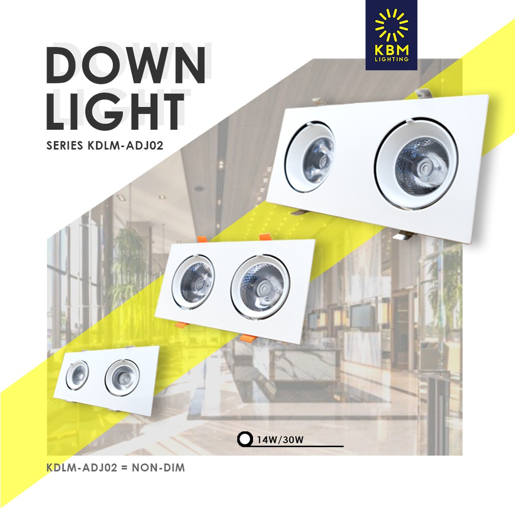 โคมไฟดาวน์ไลท์ โคมไฟแบบส่องลง โคมไฟฝังฝ้า downlight  luminair รุ่น KDLM-ADJ02 (2module) by KBM LIGHT