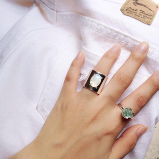 Plate polish stone ring