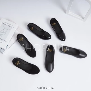 รองเท้าคัชชู ไซส์ใหญ่ 36-44 รองเท้าคัทชู ผู้หญิง สีดำ SHOESNITA