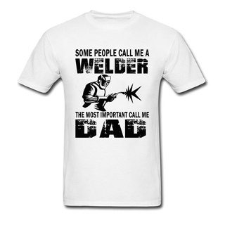 เสื้อยืดแขนสั้น ผ้าฝ้าย พิมพ์ลายตัวอักษร Welder Dad สีขาว เหมาะกับของขวัญวันเกิด สไตล์ฮิปฮอป สําหรับผู้ชาย