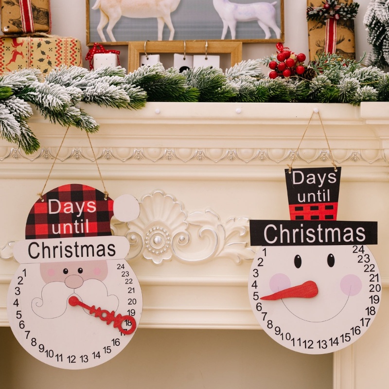 Yu ปฏิทินแบบดั้งเดิม Santa Shop ตกแต่งหน้าต่างสํานักงานตกแต่งวันหยุด