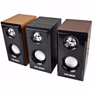 HiFi 3D Bass Speaker ลำโพงคอมพิวเตอร์ ลำโพงไม้ พร้อมเครื่องปรับระดับเสียง ลำโพงคอมUSB ลำโพงต่อTV โทรทัศน์ คอมพิวเตอร์ PC