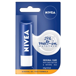 [1แถม1] Nivea Lip Care นีเวีย ลิปแคร์ แถมลิป บาล์ม 4.8ก.