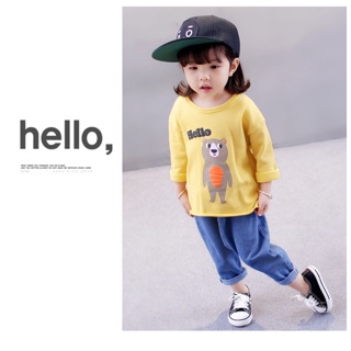 เสื้อกันหนาว/เสื้อยืดแขนยาว- ทรงใหญ่/ใส่คลุมชุดนักเรียน
