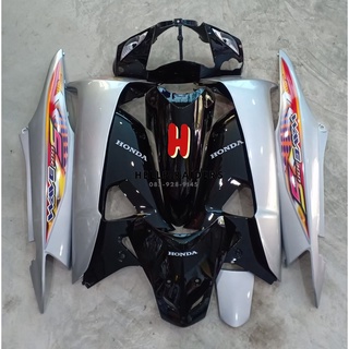 ชุดสี  เฟรม Honda wave 100 s  ฮอนด้า เวฟ 100s  W100s  เวฟ100s รุ่นยูบ๊อก  รปี 2005 สีดำท้ายบรอน