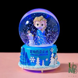 UoneHome พร้อมส่ง ♥🎁 H025 กล่องดนตรีลูกแก้วคริสตัล เจ้าหญิงเอลซ่า ของขวัญวันเกิด ให้เพื่อน ให้แฟน♥ รับห่อของขวัญ+การ์ด ♥