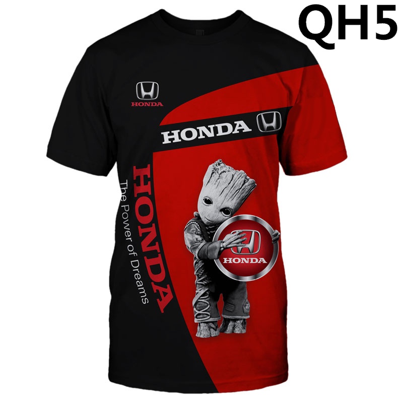เสื้อยืดแขนสั้นลําลอง พิมพ์ลายโลโก้รถยนต์ Honda Toyota 3 มิติ คุณภาพสูง แฟชั่นฤดูร้อน สําหรับผู้ชาย และผู้หญิง