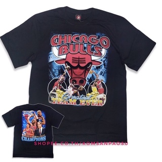 คอตต้อนคอกลม♤✁℗เสื้อยืด chicago bulls champions basketball เสื้อ CHICAGO BULLS basketball เสื้อยืดไซส์ยุโรปS-5XL