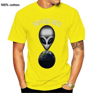 แขนสั้นcrew neckขายดี เสื้อยืดลําลอง แขนสั้น พิมพ์ลาย Velocitee This Place Sucks Funny Alien Slogan Ufo Et A22330 สําหรั