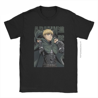 เสื้อยืดผ้าฝ้ายพิมพ์ลายขายดี เสื้อยืด ผ้าฝ้ายแท้ พิมพ์ลาย Shingeki No Kyojin Armin Arlert Attack On Titan สไตล์ฮาราจูกุ