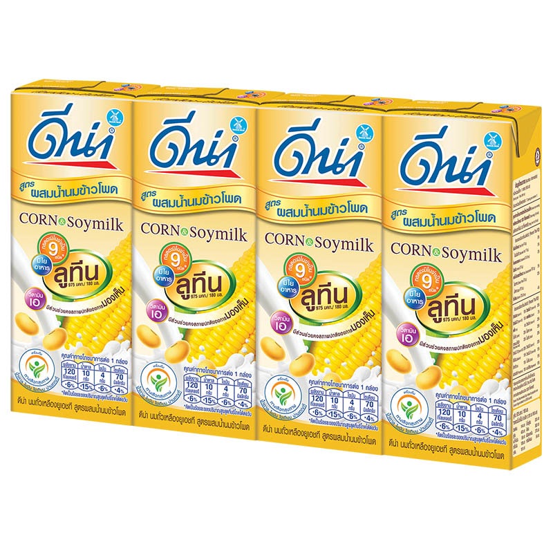 [ Free Delivery ]DNA UHT Soy Milk with Corn Milk 180ml. Pack 4Cash on delivery