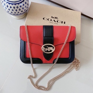 NEW Coach crossbody แดงGEORGIE CROSSBODY IN COLORBLOCK (COACH C6440)  7 1/2" (L) x 5" (H) x 1 1/2" (W)