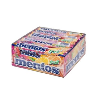 Mentos เมนทอส ลูกอม รสผลไม้รวม ขนาด37กรัม/แท่ง แพ็คละ24แท่ง Fruit Candy