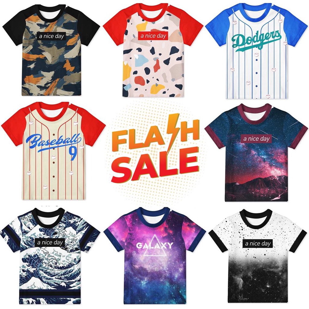 เสื้อเด็ก ลายกราฟฟิก ใส่สบายไม่ร้อน พิมพ์ลายหน้าหลัง