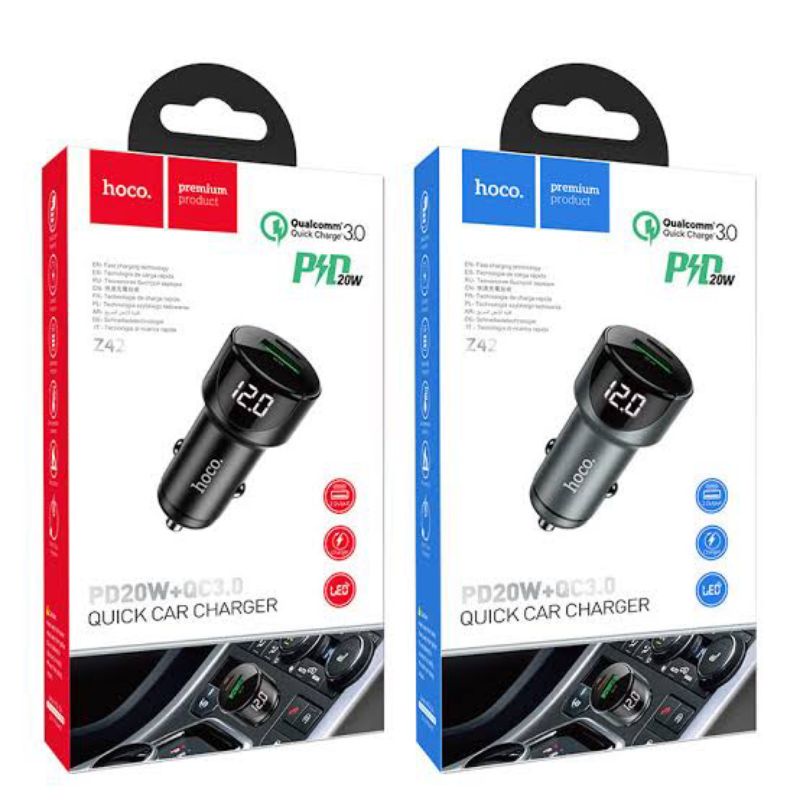 Hoco Z42 E62 ที่ชาร์จในรถ 3.1A ที่ชาร์จเสียบที่จุดบุหรี่ Power Ocean In-Car Charger With Digital