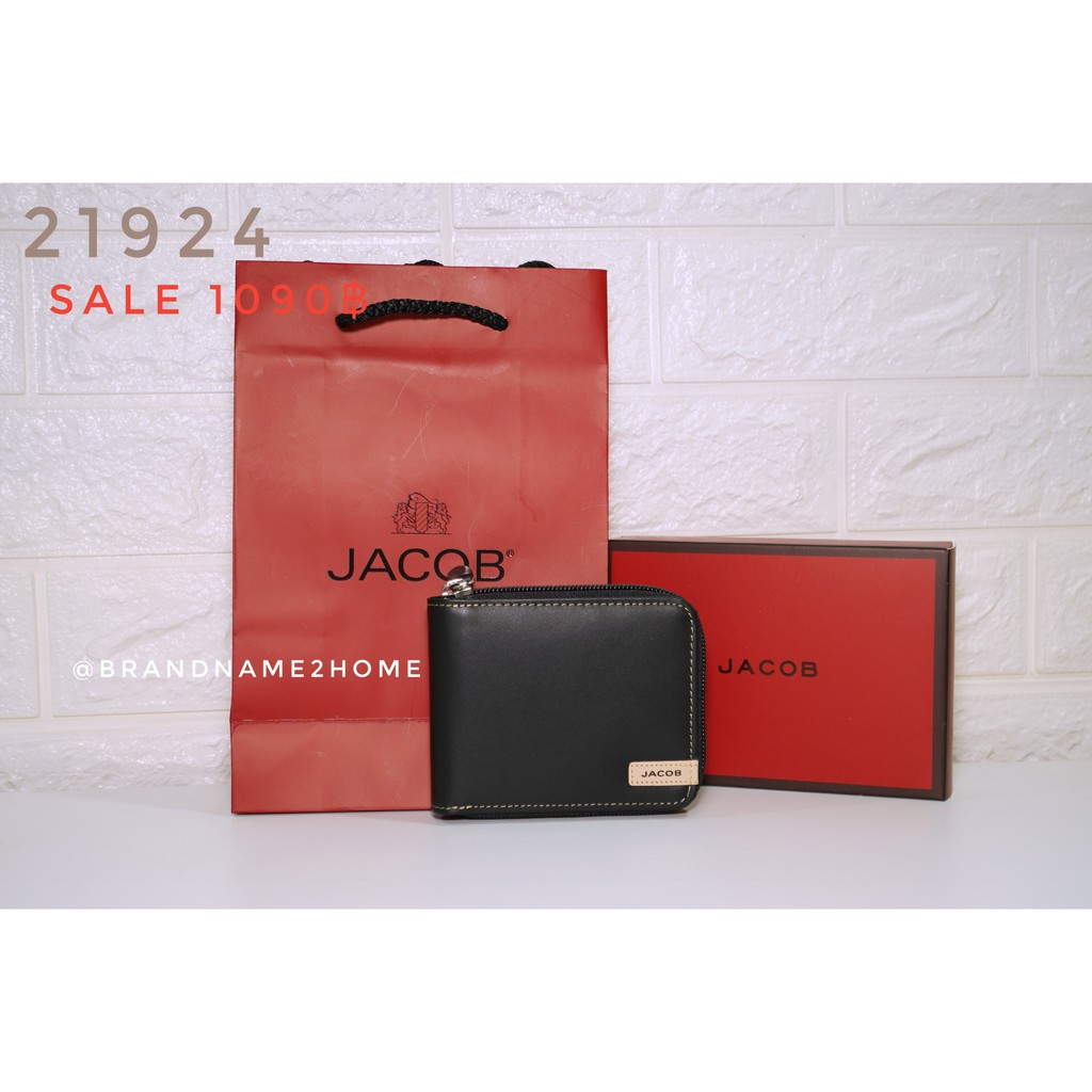 JACOB กระเป๋าตังชาย ซิปรอบ หนังแท้ ป้าย 1450 บาท ลดพิเศษ