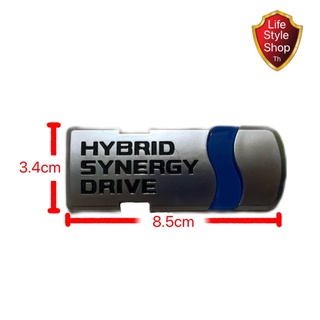 logo โลโก้ hybrid สำหรับรถ toyota ด้านหลังมี กาว 2 หน้า พร้อมใช้งาน ขนาด3.4*8.5