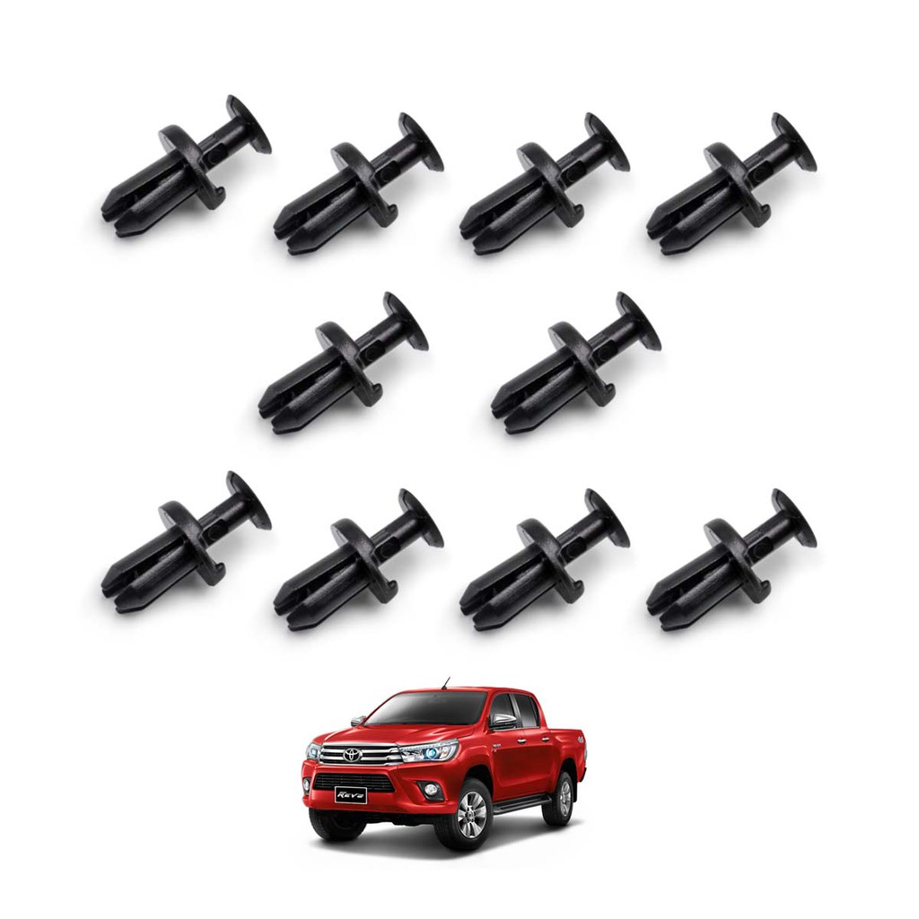 กิ๊บมุมกันชน กิ๊บกันชน 10 ชิ้น สีดำ สำหรับ Toyota Hilux Revo SR5 ปี 2015-2017