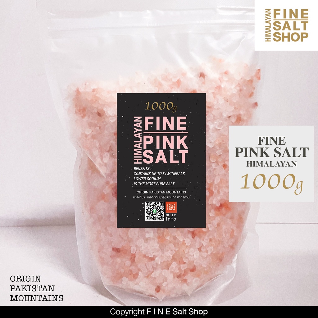 เกลือชมพู เกลือดำ หิมาลายัน ชนิด เกล็ด ผง 1 kg. ถุงซิป Himalayan Pink Salt Black Salt 1 kg. Food Grade เกลือหิมาลัยแท้