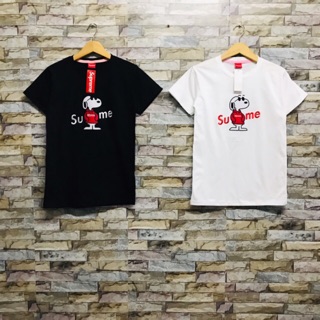 TS001 เสื้อยืดปักลายสนูปปี้Supreme