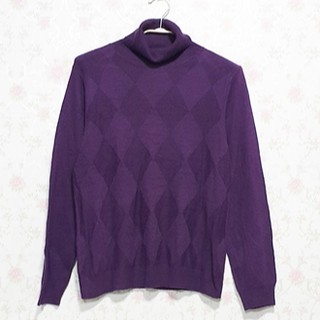 เสื้อไหมพรม คอเต่า สีม่วง Brand Elegant Colma (KN-032) ส่งฟรีพัสดุธรรมดา