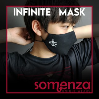 INFINITE MASK หน้ากากผ้า 3 ชั้น สายคล้องคอ