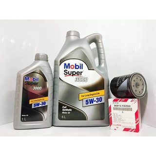 Mobil Super 3000 5W-30 6+1ลิตร ฟรี กรองเครื่อง วีโก้ ฟอร์จูนเนอร์ รีโว่ แท้ car-lubricants-solvents T9