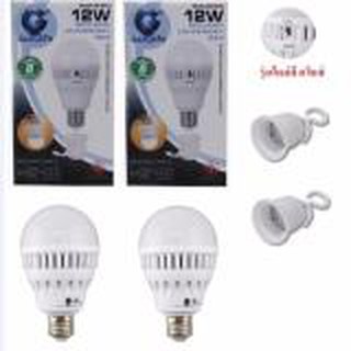 หลอดไฟอัจฉริยะ อัตโนมัติ เมื่อไฟดับ แสงเดยไลท์ Iwachi Emergency LED 12W 2 หลอด