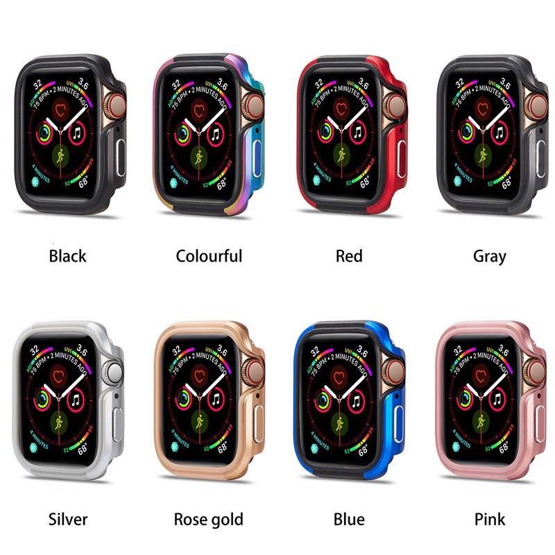 เคสนาฬิกาข้อมือ compatible for Apple Watch 5 4 3 2 1 Case 38 40 มม. 42 44 มม. iWatch Series 4 อลูมิเนียมอัลลอย TPU แบบแข็ง สําหรับ