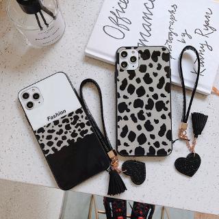 เคสโทรศัพท์ลายเสือดาวพร้อมเชือกคล้องสําหรับ Samsung Galaxy A21 A60S A8S A11 A41 A70e A21S M31 A31 A01 A10e