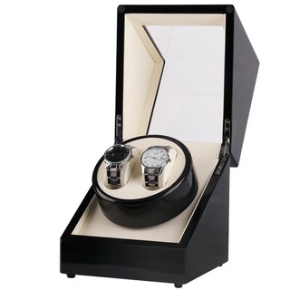 Watch Winder กล่องหมุนนาฬิกา ออโตเมติก แบบอโตเมติก 2 เรือน สีดำ/สีครีม