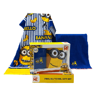 Frolina Gift Set ผ้าขนหนู Minions ขนาด 24x48 นิ้ว + 15x30 นิ้ว ลาย Bello Banana