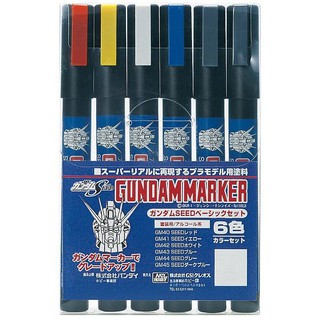 กันดั้มมาร์คเกอร์ 6 สี GSI Creos Gundam Marker Gundam SEED Basic Set - กันดั้ม กันพลา Gundam Gunpla NJ Shop