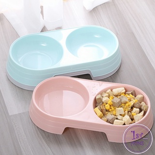 ชามข้าวหมา ชามข้าวแมว แบบ 2 หลุม 2 Size ชามใส่น้ำ และอาหาร Pet bowl