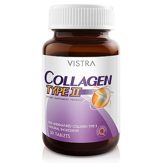 VISTRA Collagen Type II (30 เม็ด) วิสทร้า คอลลาเจน ไทพ์ทู บำรุงข้อเข่า ข้อต่อ