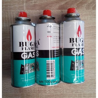 BUGA FLAME GAS แก๊สกระป๋องฝาแดง ปริมาณแก๊ส 375ml แก๊สสำหรับเตาพกพา สำหรับใช้เติมน้ำแก๊สปืนจุดไฟและอื่นๆ💥สินค้าพร้อมส่ง