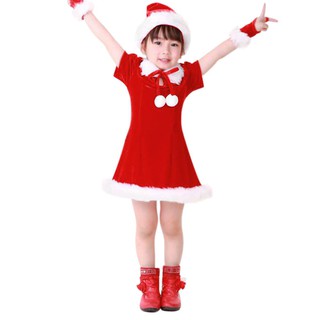 ชุดคริสต์มาสเด็ก ชุดซานต้าเด็กหญิง ซานตี้เด็ก  X-Mas costume for kid  XD006