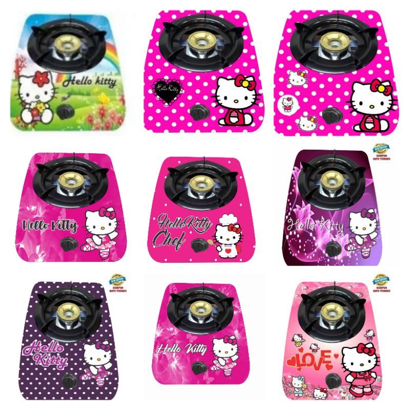 สติ๊กเกอร์ 3D GAS STOVE ONE BURNER VINYL MATERIAL HELLO KITTY MOTIF