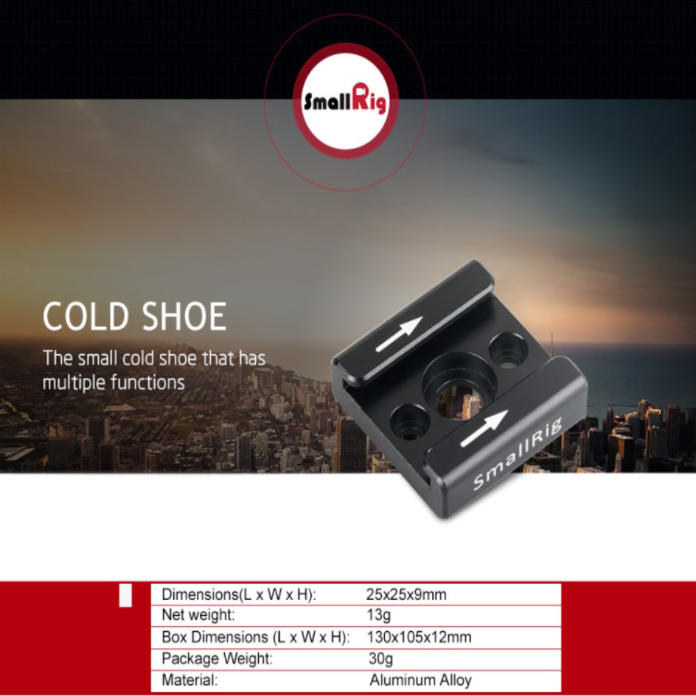 🔥ส่งไวจากไทย🔥Smallrig อุปกรณ์เสริมกล้อง เมาท์ Cold Shoe 1241 แบบปลดเร็ว พร้อมเกลียว 1/4" และ M2.5 สำหรับไฟ ที่จับ ไมโครโฟน