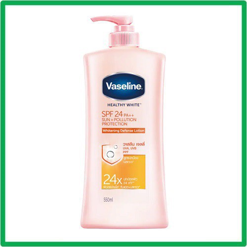 วาสลีนบอดี้โลชั่น ไซส์จัมโบ้ โลชั่นวาสลีน โลชั่นกันแดด 550 มล. Vaseline Healthy White SPF 24 PA++ Bo