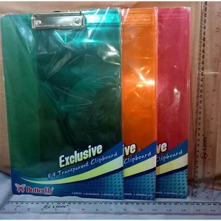 แคลมป์บอร์ดพลาสติกใส ลายผีเสื้อ Folio F4 สําหรับหนีบบอร์ด