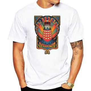 เสื้อยืดผ้าฝ้าย เสื้อยืดแขนสั้น ผ้าฝ้าย 100% พิมพ์ลาย Dalek Nouveau สําหรับผู้ชาย