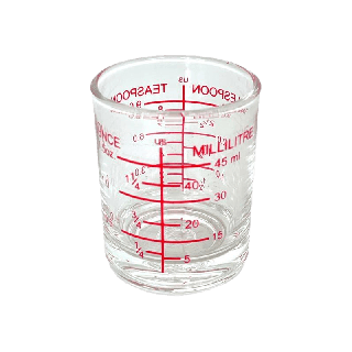 แก้วตวง แก้วช็อต ขนาดเล็ก มีสเกล 1.5 ออนซ์ 45ml.